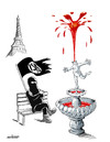 Cartoon: Deadly Paris terror attacks (small) by Ali Miraee tagged deadly,paris,terror,attacks,ali,miraee,miraie,mirayi,isis,daesh