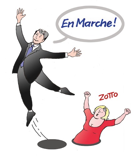 Cartoon: Vorwärts! (medium) by Zotto tagged französischepolitik,beschäftigung,soziales,eu