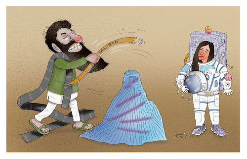 Cartoon: 8th of March ! (medium) by Shahid Atiq tagged afghanistan