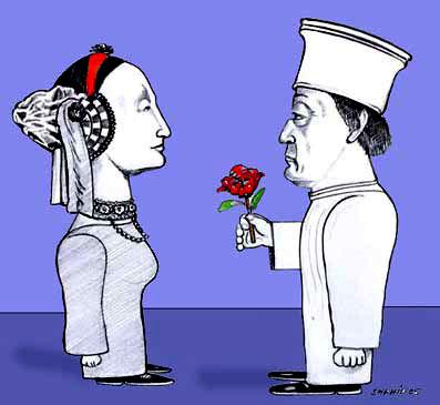 Cartoon: Afghan Romantic (medium) by Shahid Atiq tagged love,romantic,style