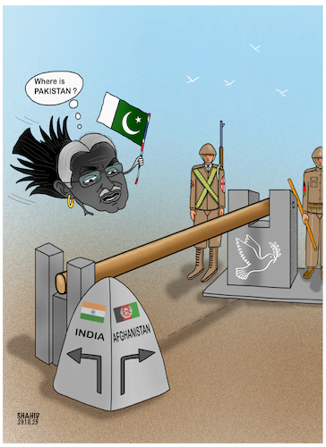 Cartoon: Border (medium) by Shahid Atiq tagged afghanistan