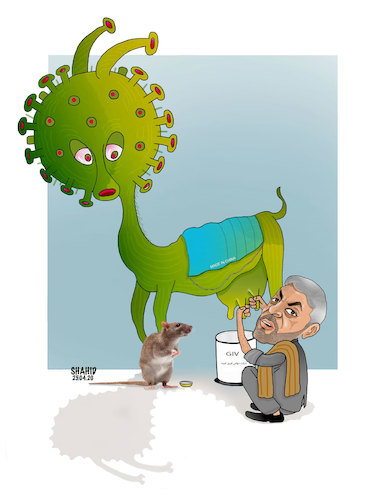 Cartoon: COVID-19 ... (medium) by Shahid Atiq tagged afganistan
