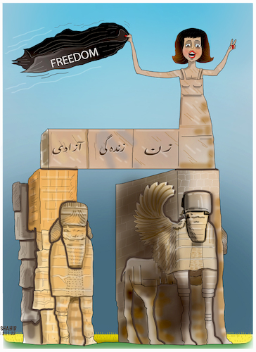 Cartoon: Freedom! (medium) by Shahid Atiq tagged iran