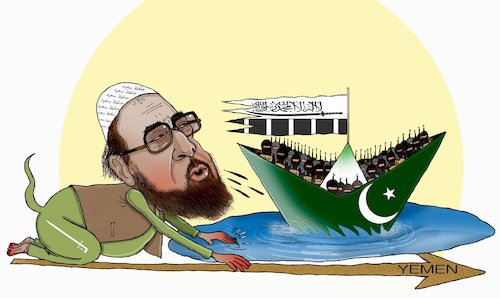 Cartoon: Hafiz Saeed Pakistan terrorest! (medium) by Shahid Atiq tagged terrorest,saeed