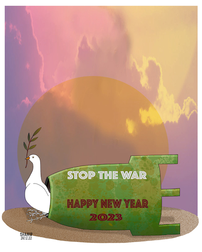 Cartoon: Happy New Year 2023 (medium) by Shahid Atiq tagged world