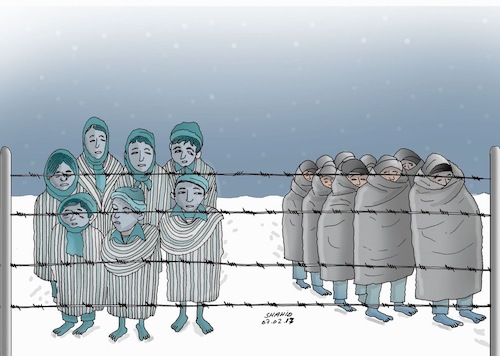 Cartoon: Histoy Repeats itself ! (medium) by Shahid Atiq tagged immigrant,refugee,afghanistan