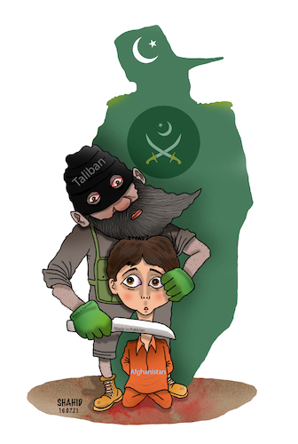 Cartoon: Hostage ! (medium) by Shahid Atiq tagged afghanistan