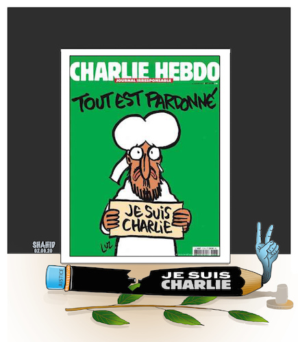 Cartoon: Justice for Charlie Abdo ! (medium) by Shahid Atiq tagged france