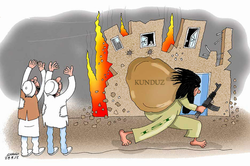 Cartoon: KUNDUZ (medium) by Shahid Atiq tagged afghanistan,kabul,terrorism,taliban