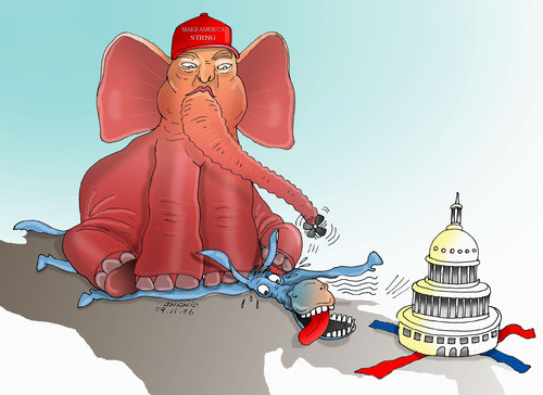 Cartoon: MAKE AMERICA STRONG ??? (medium) by Shahid Atiq tagged us,bahar,ehba,raiyan,caricature,cartoons,taliban,uk,cartooneu,safi,football,france,usa,schweiz,switzerland,iran,syria,kabul,afghanistan