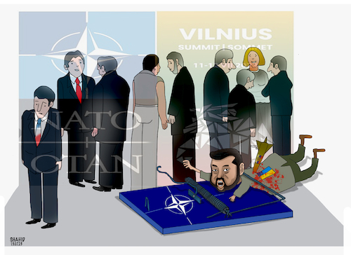 Cartoon: Nato Summit! (medium) by Shahid Atiq tagged ukraine