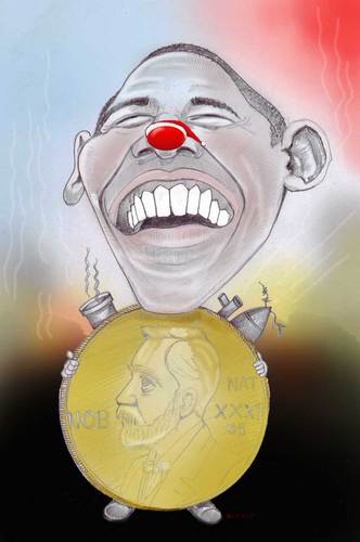 Cartoon: Obama and Afghanistan (medium) by Shahid Atiq tagged 089