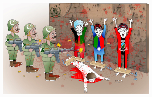 Cartoon: Pakistan should stop Killing ! (medium) by Shahid Atiq tagged afghanistan