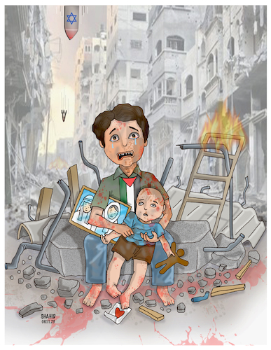 Cartoon: Stop Bombing! (medium) by Shahid Atiq tagged un