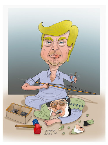 Cartoon: Taliban and Trump deal ! (medium) by Shahid Atiq tagged afganistan