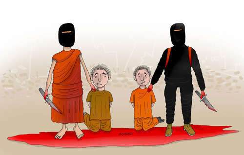 Cartoon: Terrorisation (medium) by Shahid Atiq tagged 0216