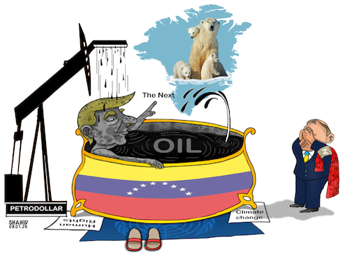 Cartoon: The next target! (medium) by Shahid Atiq tagged denmark