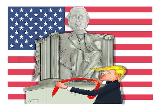 Cartoon: Trump replaced Putin with Abraha (medium) by Shahid Atiq tagged afghanistan,balkh,helmand,kabul,london,nangarhar,attack
