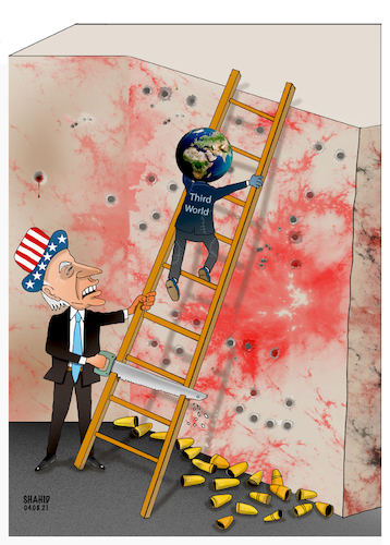 Cartoon: US with third world! (medium) by Shahid Atiq tagged afghanistan