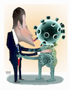 Cartoon: Macron has tested positive ! (small) by Shahid Atiq tagged france