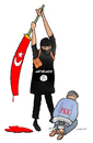 Cartoon: PKK and Turkey (small) by Shahid Atiq tagged pkk,turkey,isis,war,krig,afghanistan,kabul,pres