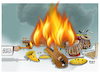 Cartoon: Taliban burn music instruments! (small) by Shahid Atiq tagged afghanistan