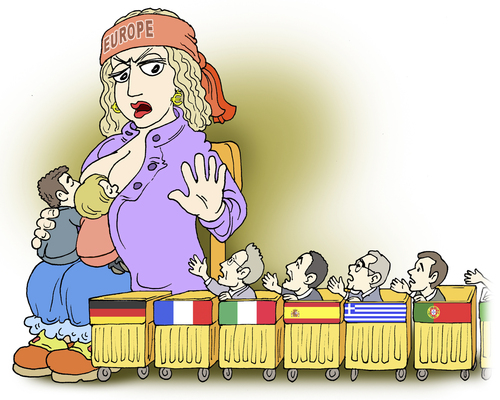 Cartoon: mother of many children (medium) by gonopolsky tagged crisis,europe