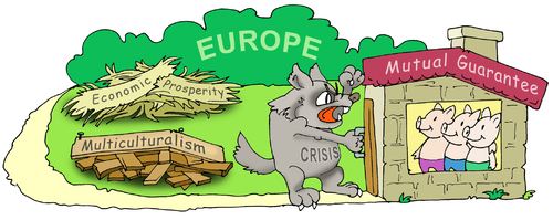 Cartoon: the strongest house (medium) by gonopolsky tagged europe,crisis,mutual,assistance