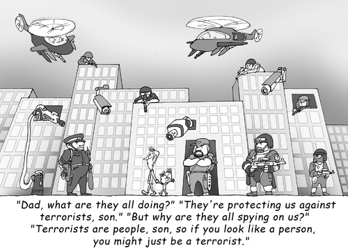 Cartoon: why they watch us? (medium) by gonopolsky tagged security