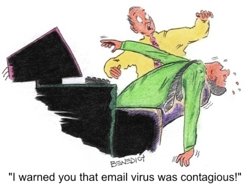 Cartoon: Virus (medium) by efbee1000 tagged virus,email,infect,infection,computer