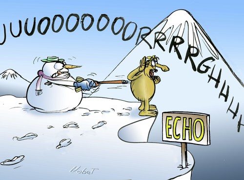 Cartoon: Yeti Echo (medium) by llobet tagged winter,snowman,echo,yeti