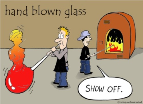 Cartoon: glass blowing (medium) by sardonic salad tagged milo,de,venus,off,show,cartoon,blowing,glass