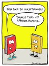 Cartoon: appendix (small) by sardonic salad tagged books,appendix,weight,loss