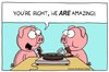 Cartoon: everybody loves bacon (small) by sardonic salad tagged bacon,pigs,cartoon,comic,sardonic,salad
