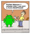 Cartoon: mistaken identity (small) by sardonic salad tagged android,droid,cartoon,comic,mail,postage,sardonic,salad