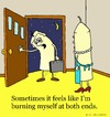 Cartoon: Over-worked candles (small) by sardonic salad tagged candle,cartoon,work,place,stress
