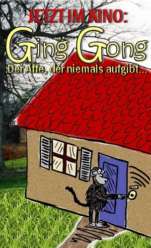 Cartoon: Ging Gong (medium) by Basiswissen tagged affe,klingel,kink,kong,film,kino