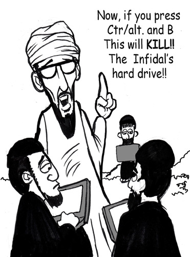 Cartoon: new face of terrorism (medium) by Curbis_humor tagged terroism,cyber