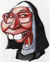 Cartoon: Sister Wendy Art Critic (small) by Curbis_humor tagged caricature,tv
