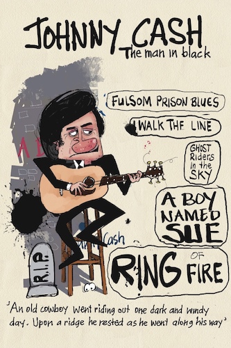 Cartoon: Johnny Cash (medium) by Fredjoo tagged johnny,cash