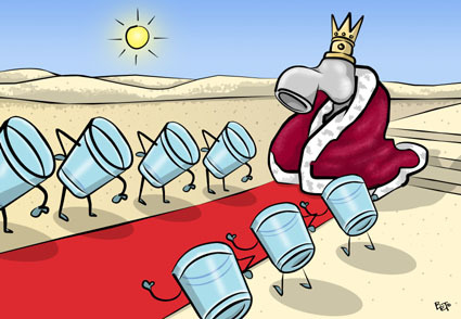 Cartoon: water (medium) by beto cartuns tagged water,scarcity,abuse