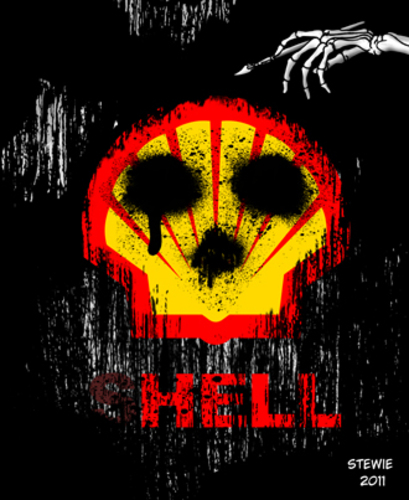 Cartoon: Black Death 2 - S.hell on earth (medium) by stewie tagged meer,nordsee,öl,shell,sea,northern,spill,pest,oil