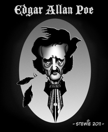 Cartoon: Edgar Allan Poe (medium) by stewie tagged poe,allan,edgar