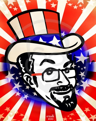 Cartoon: Greetings  from New York - USA. (medium) by stewie tagged flag,america,stripes,stars,sam,uncle,usa,york,new