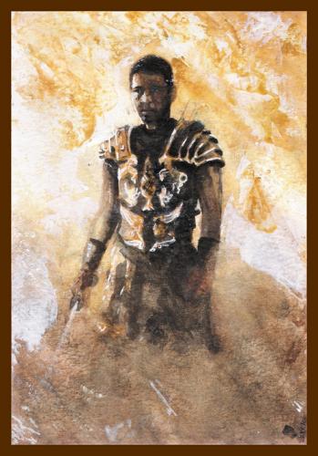 Cartoon: Gladiator (medium) by Laurie Mouret tagged gladiator,watercolours,pen,