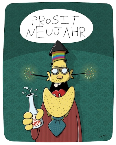 Cartoon: Prosit Neujahr (medium) by SCHÖN BLÖD tagged silvester,jahreswechsel,prosit,neujahr,doppelkorn,schnaps,silvester,jahreswechsel,prosit,neujahr,doppelkorn,schnaps