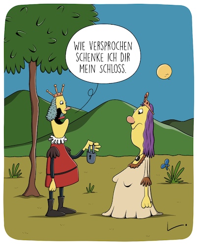 Cartoon: Schloss (medium) by SCHÖN BLÖD tagged schloss,prinz,prinzessin,geschenk,schloss,prinz,prinzessin,geschenk