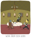 Cartoon: Jäger (small) by SCHÖN BLÖD tagged jäger,hochsitz,hochstuhl,restaurant,klöße,gaststätte,lokal
