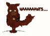 Cartoon: Zombie Squirrel colored (small) by Spacekadettin tagged zombie,squirrel,colored,naawts,creepy,cute,fun