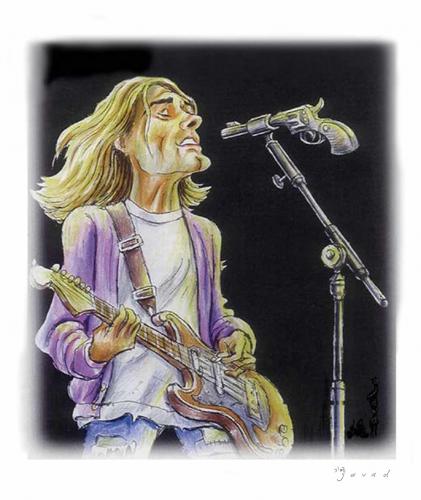 Cartoon: kurt Cobain - Suicider Singer ! (medium) by javad alizadeh tagged kurt,cobain,nirvana,